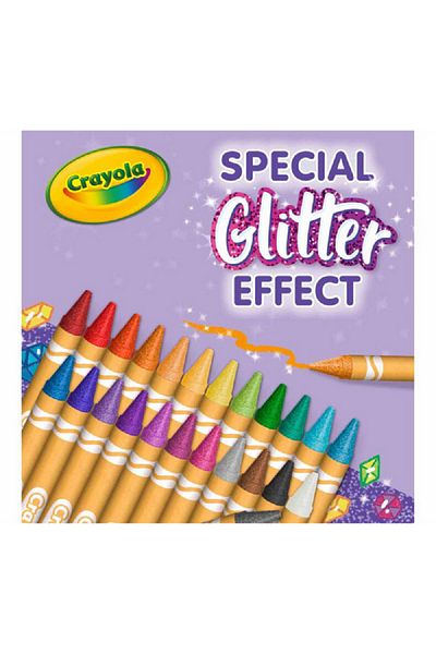 Crayola 24-Piece Nontoxic Glitter Crayon Set Multicolor