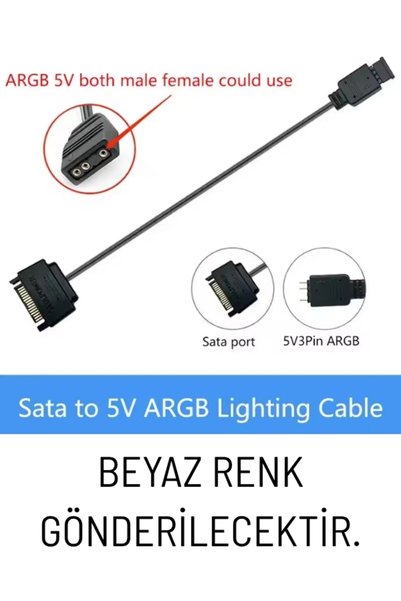 TNL SATA 5V 3Pin ARGB adaptör kablosu Sata güç kaynağı Fan kabloları ve sıvı soğutma için 30cm