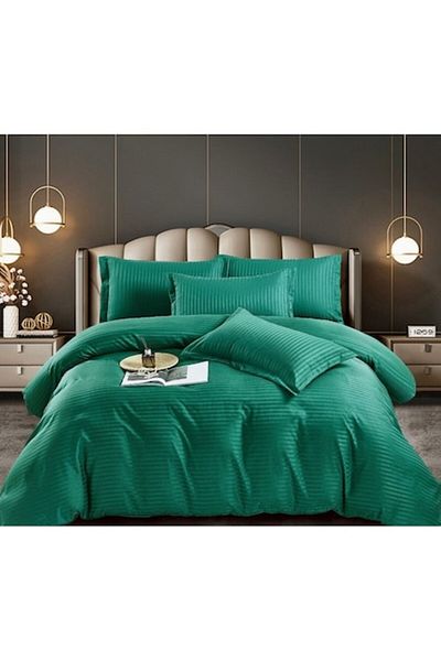 celhome Bed Linen Set Damask Type 6 Pieces, CELhome, Green
