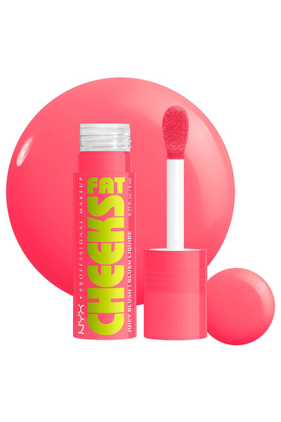 NYX Professional Makeup أحمر خدود سائل وعصير من فات تشيكس، يدوم حتى 12 ساعة، لا يتلاشى، برائحة الجوافة