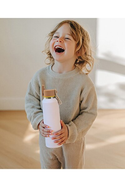 Bonfino Water Bottle, Insulated, Made with Stainless Steel 304, 5 Years+, White - 470 mL