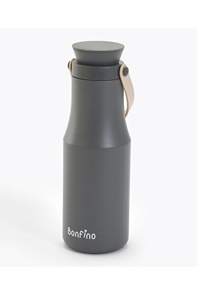 Bonfino Water Bottle, Ultimate Convenience, Easy to Carry Handle, 3 Years+, 470 mL - Black