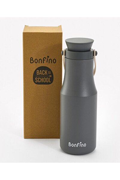 Bonfino Water Bottle, Ultimate Convenience, Easy to Carry Handle, 3 Years+, 470 mL - Black