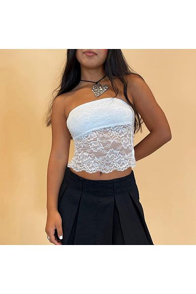 GARDIROZA Lace Mini Crop, Guipure Mini Crop, Lace Mini Bustier