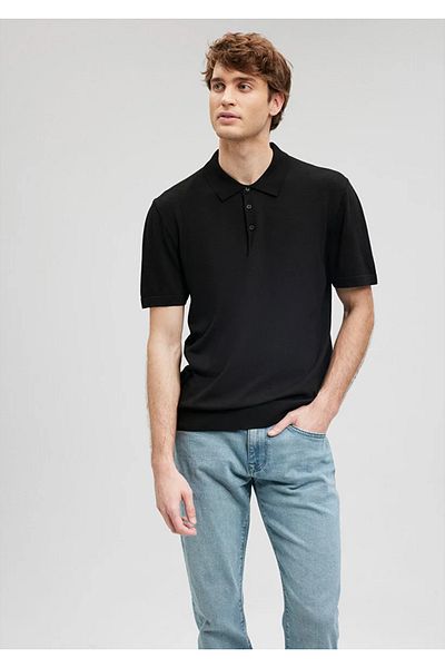 Mavi Men's Black M0710249-900 Polo Neck T-Shirt