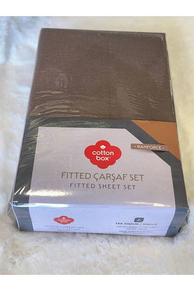 Cotton Box 100% Cotton Ranforce Single Fitted Elastic Sheet Set 120X200 cm Brown