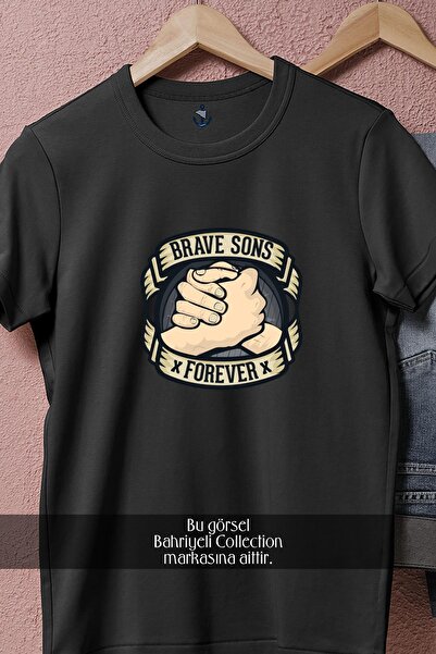Bahriyeli Collection Oversize Brave Sons Forever Designed Unisex T-Shirt