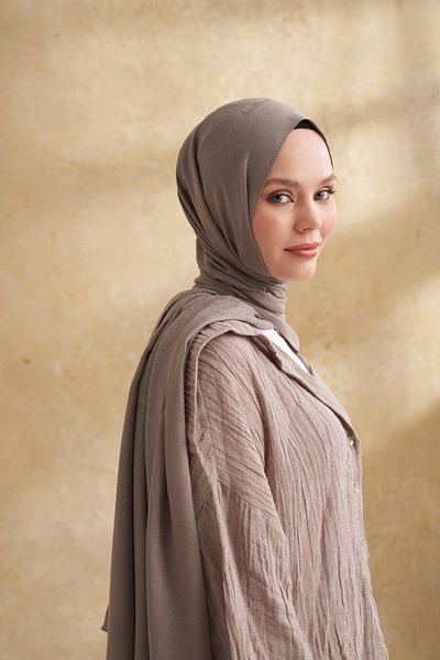 ARMANDA Lyocell Viscose Nomade Pattern Shawl - Mink