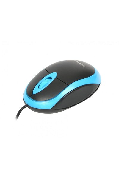 Omega USB Mouse, Omega 41644 OM-06V, 1200 DPI, 95x57x33mm, 110cm cable, black with blue
