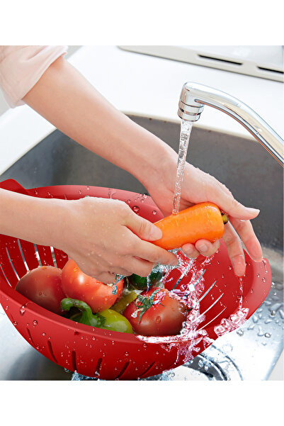 Mutfak Köşesi Handy Bowl Strainer Set 3 Lt - Multi-Purpose Bowl Strainer Red