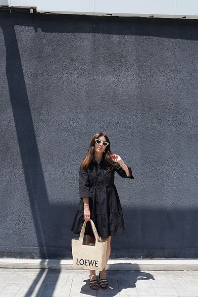 Özge Özgenç Front Brode Shirt Collar Dress
