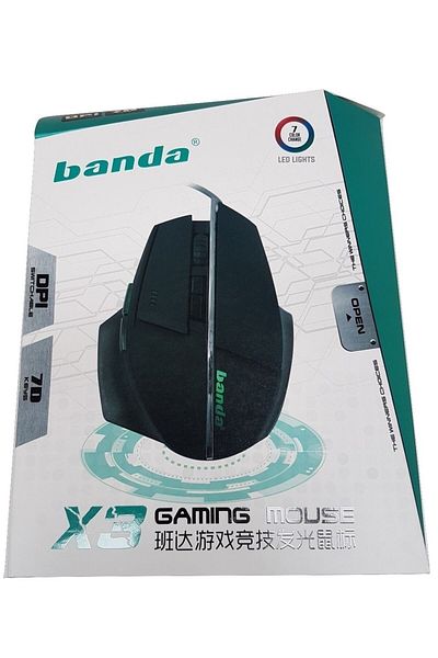 Banda Gaming mouse BANDA X3-W, 7D, Led, White