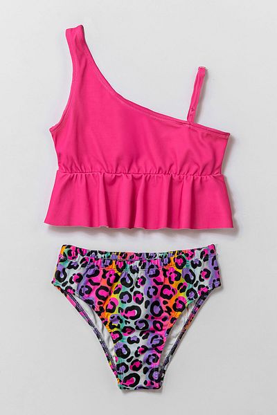 Beniizle Ruffle Detailed One Shoulder Girl's Bikini Suit