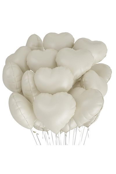 ZENVİVA Heart Foil Balloon Beige 18 Inc
