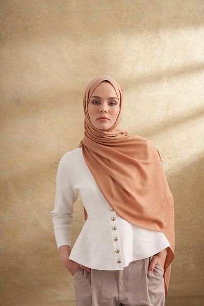 ARMANDA Lyocell Viscose Nomade Pattern Shawl - Camel Hair