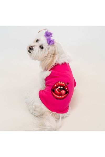 Buddy Store Cat & Dog Clothing Clothes - Printed Pink Undershirt (Combed 100% Cotton)