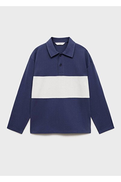 MANGO Kids Polo yaka desenli sweatshirt