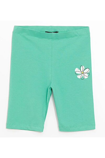 Chandraswear Girl's Printed Short Leggings Green- Derek