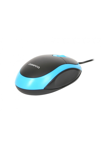 Omega USB Mouse, Omega 41644 OM-06V, 1200 DPI, 95x57x33mm, 110cm cable, black with blue