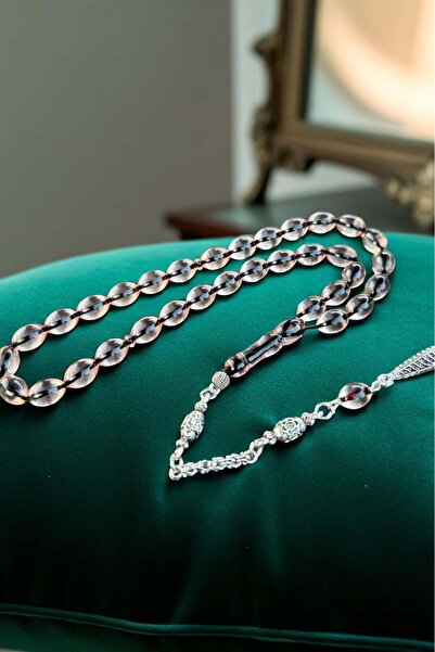 Atolyezone Sertifikalı Usta Işçilikli Sıkma Gümüş Kaplama Şeffaf Ateş Kehriba...