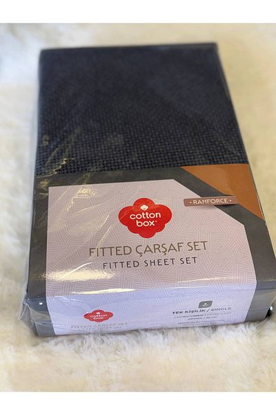 Cotton Box 100% Cotton Ranforce Single Fitted Sheet Set 120X200 cm Black