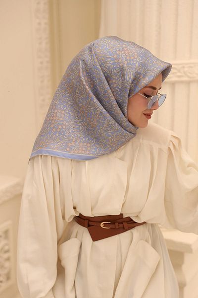 Silk Home Μεταξωτό φουλάρι Tivil 11464-55 Μπλε Μικτό Σχέδιο