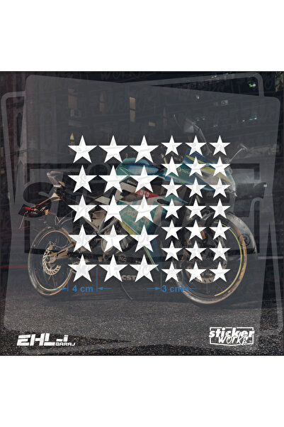 Sticker Works 36 قطعة ملصق نمط النجمة