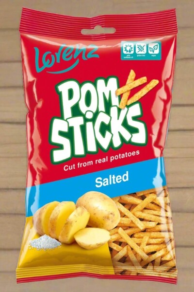 LORENZ Pom Sticks Tuzlu Çubuk Patates Cipsi 85 Gr – Çıtır Çubuk Patatesin En Lezzetli Hali