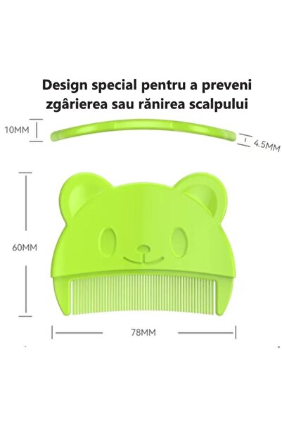 SUPER TRENDS Soft Silicone Baby Bath Brush and Comb Set, Crust Removal, Milk, Green, Purple