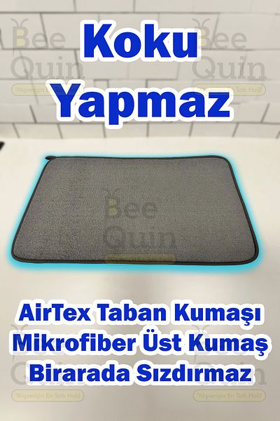 BeeQuin Drying Mat Microfiber Cloth Dish Drying No Odor Gray Color Countertop Super Absorbent Cover