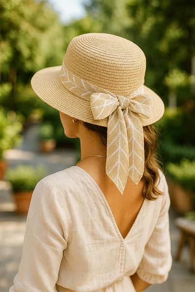 LAGRANZE Women's Bow Straw Hat