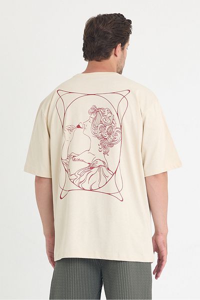 gothamvibes Ανδρικό μπλουζάκι Relaxed 003 Oversize Cream