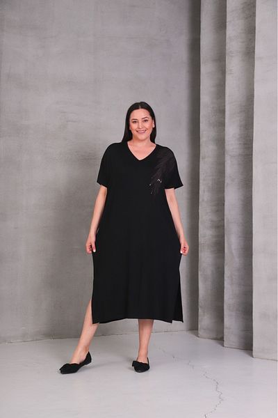 Esina Viscose Oversize Dress with Stone Detail
