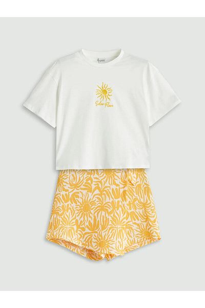LC Waikiki Lcw Kids Crew Neck Girls T-Shirt and Shorts Skirt (S5)