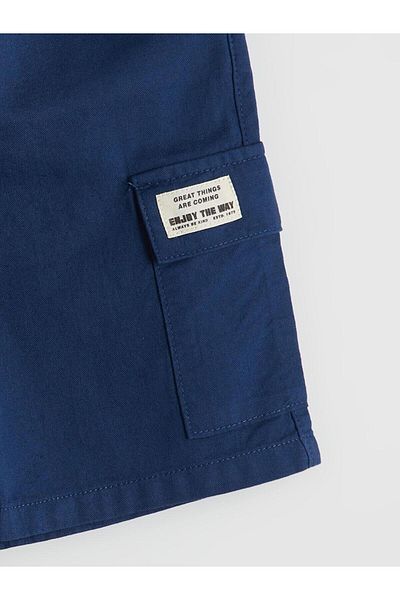 LC Waikiki Pantaloni scurți cargo pentru băiat din amestec de in cu talie elastică (S5)