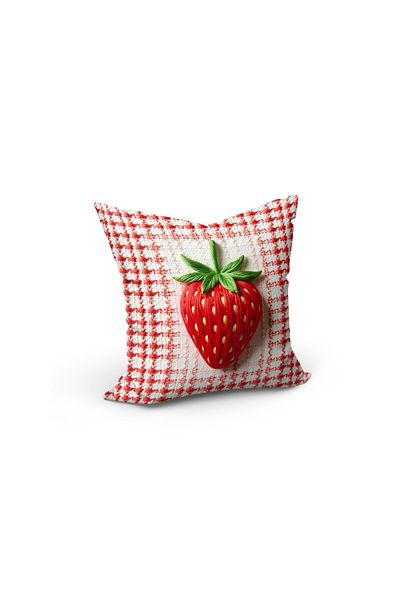 CANİLA Fruit Patterned Embroidery Displayed Summer Kirlent Cover. Hair-Free Durable Double-Sided Killet Case