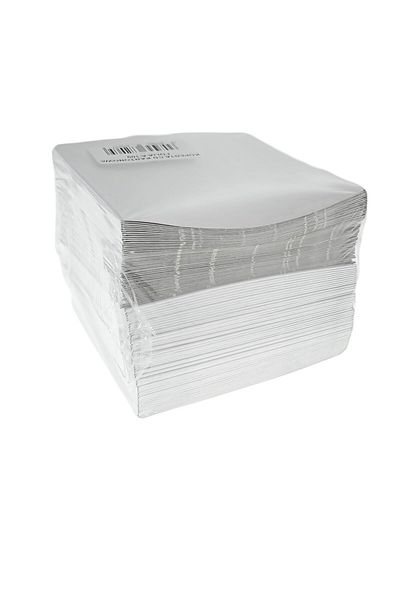 Omega Set of 100 CD/DVD/Blu-Ray protective envelopes, cardboard, customizable, without flap, Omega, white