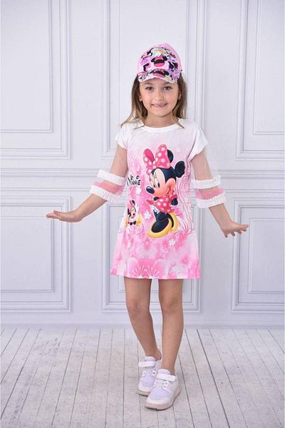 ABİYEKİDS Rochie Elsa cu mâneci din tul cu detaliu pălărie Aby225