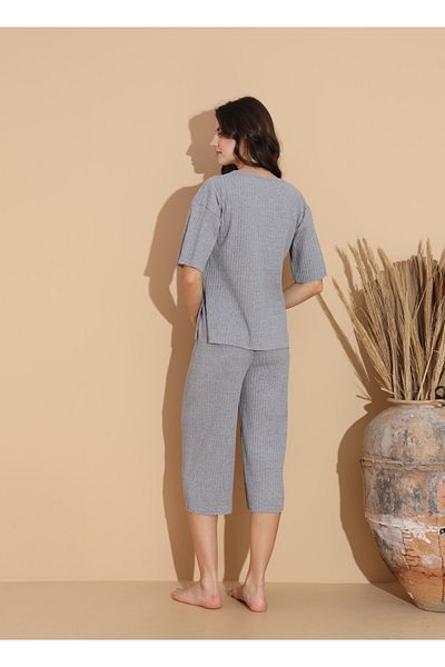 Intisimo Women's Pajamas, Three Quarters, Cotton, Teddy Bears, Gray - Xxl