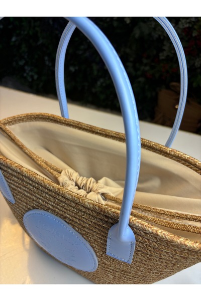 MaVaux Paris Wicker Leather Λεπτομερής τσάντα παραλίας με επένδυση