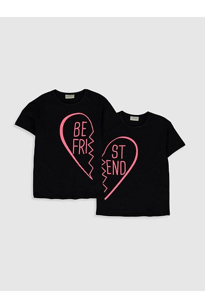 LC Waikiki Tricou pentru fete cu mânecă scurtă cu gât crew, pachet de 2 (0S)