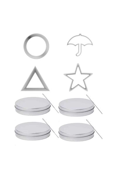 victiny Set 4 forme Biscuiti cutie metalica VICTINY® DALGONA din jocul calamarului