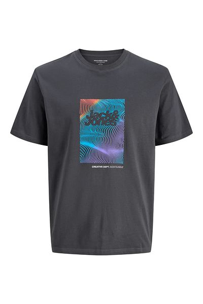 Jack & Jones Ανδρικό μπλουζάκι J&J με τυπωμένο λογότυπο Asphalt