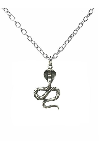 Herşey Nota Antique Snake King Cobra Figured Unisex Necklace – with 60 cm Chain, Power and Royal Themed Design