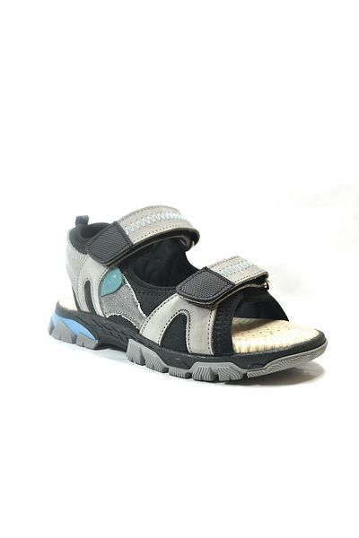 Onlo Ayakkabı Onlo Shoes Rocky.128 Genuine Leather Gray Velcro Orthopedic Boy's Sandals