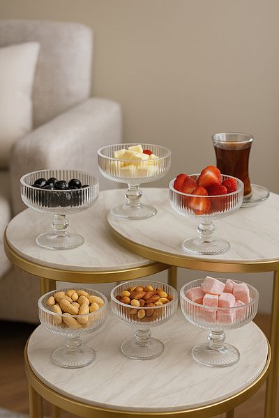Pembishayatlar Standing Glass Ice Cream / Snack Bowl Cup