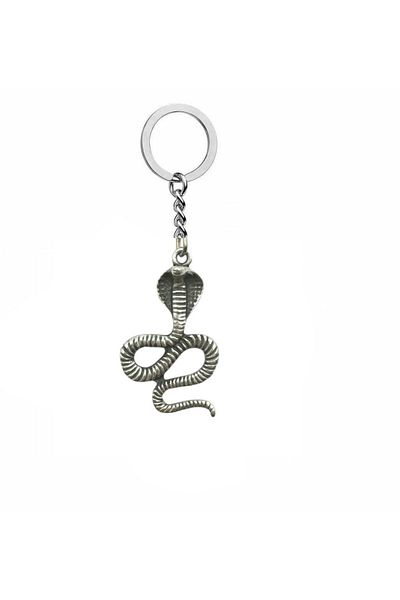 Herşey Nota Unisex Keychain with Ancient Snake King Cobra Figure – Power, Protection and Leadership Themed Design