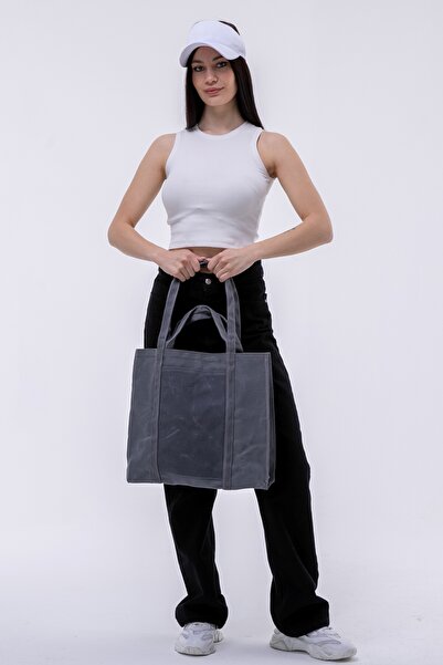 elmaa butik Trend Baskili Bez Çanta-345 gram gabardin 35x40x8 cm tam koruklu çanta