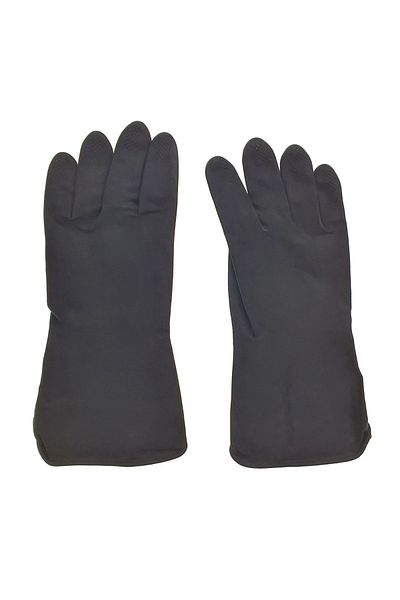 OEM Mănuși rezistente din cauciuc, mărimea L, prindere antiderapantă, protecție anti-chimică, manșetă lungă, 30 cm, negre