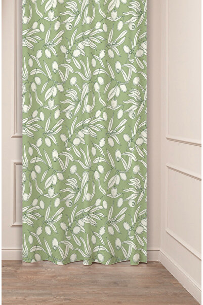 GREENDECOR ستارة خلفية مطبوعة رقمية بتصميم خاص بنمط بوهيمي أخضر من أوراق الزي...